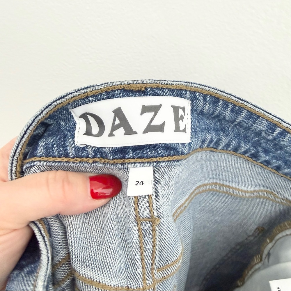 DAZE Sundaze Utility Crop Jeans High Rise Straight Leg Denim Size 24 - Picture 6 of 7